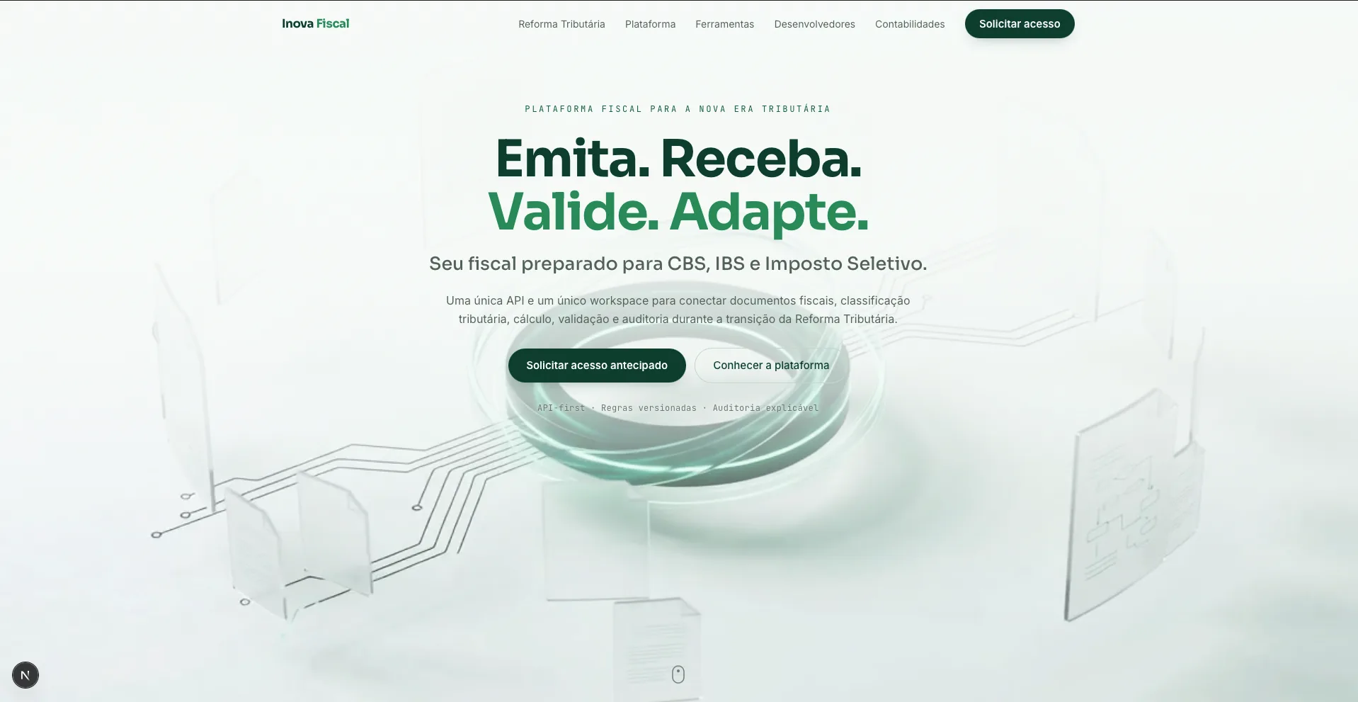 Aplicação web tributária com acesso a uma plataforma fiscal e ferramentas para validação e adaptação